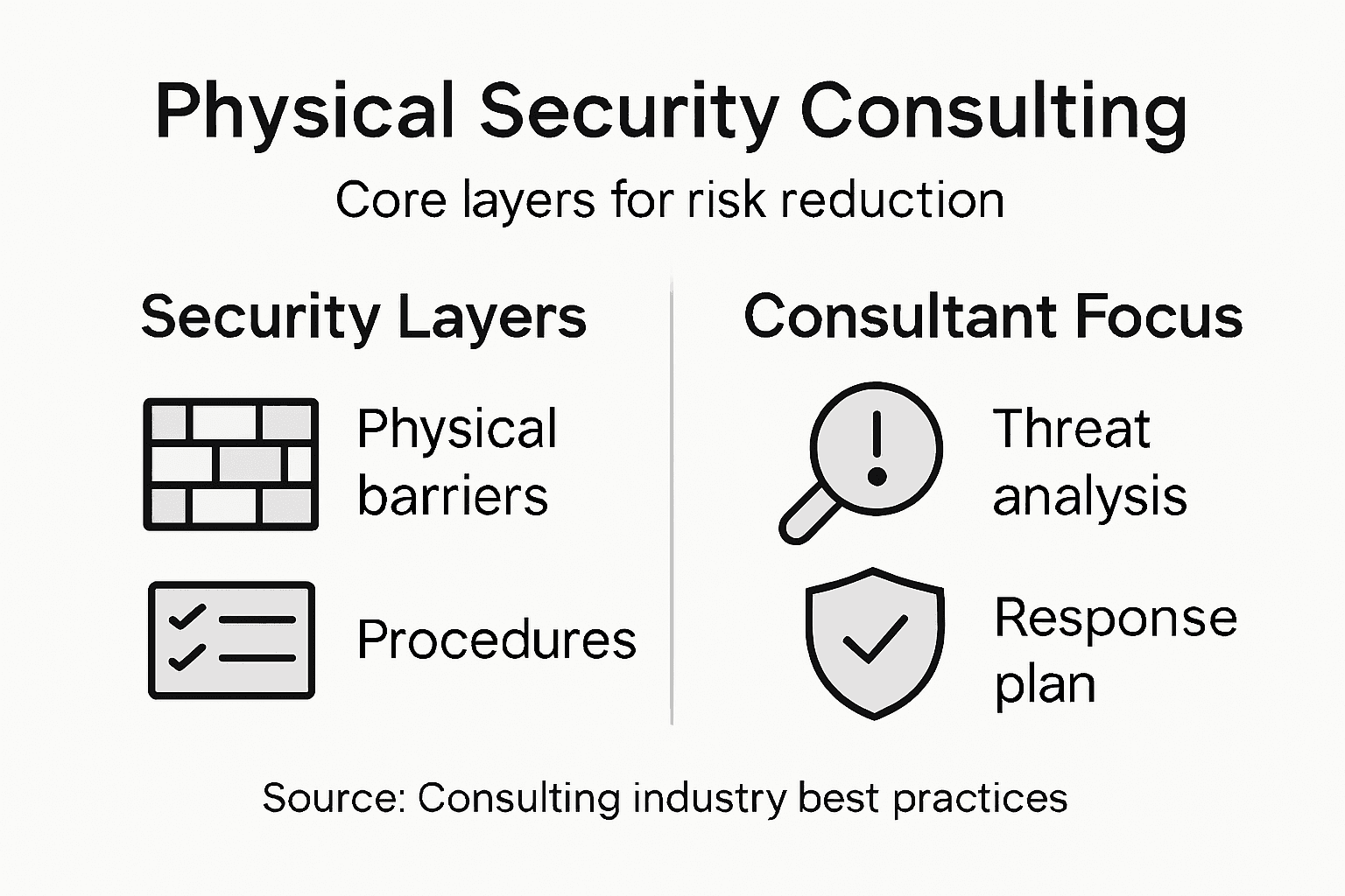 Infographic showing security consulting core layers