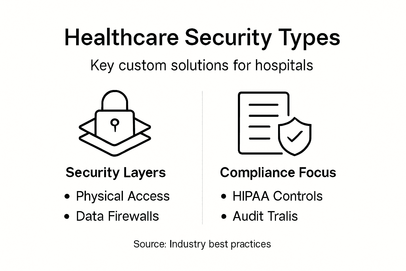 Infographic on healthcare security solution types