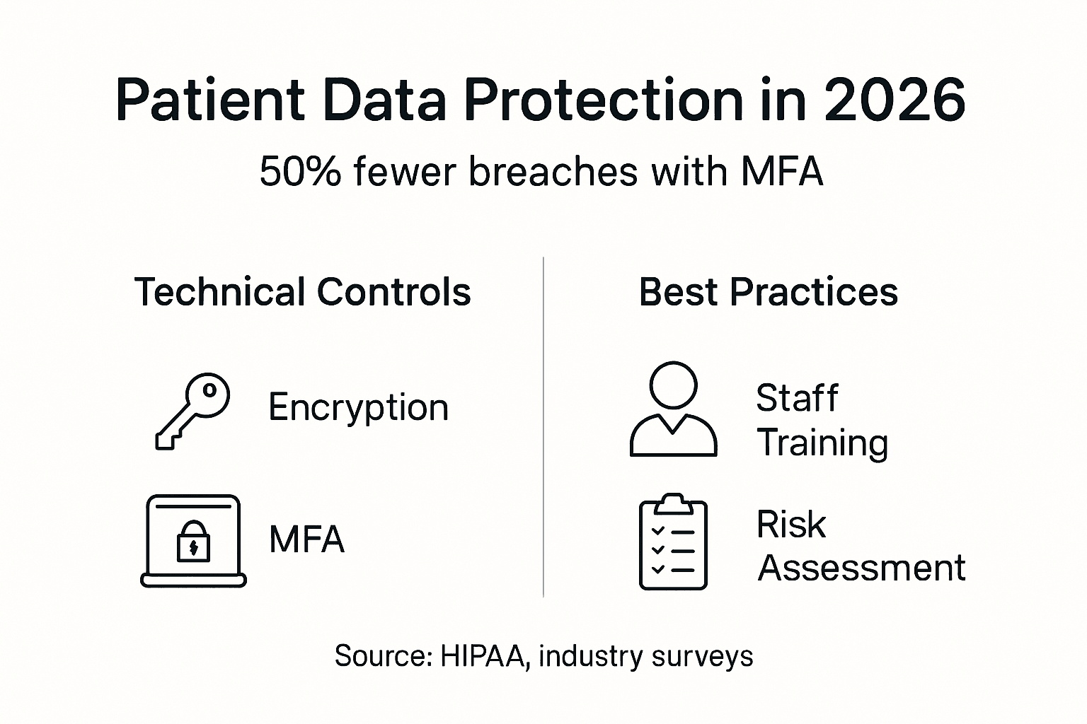 Infographic showing patient data protection steps