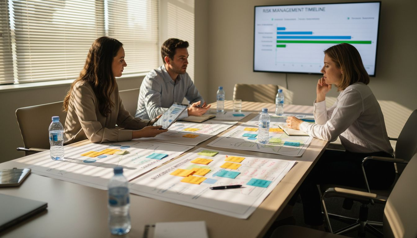 Team discussing IT risk strategy plans