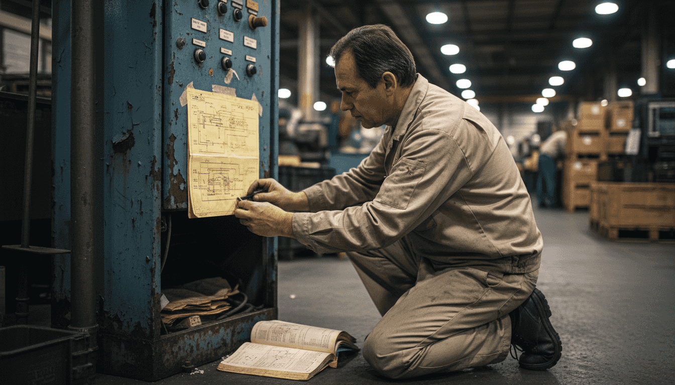 Technician inspecting legacy OT vulnerabilities