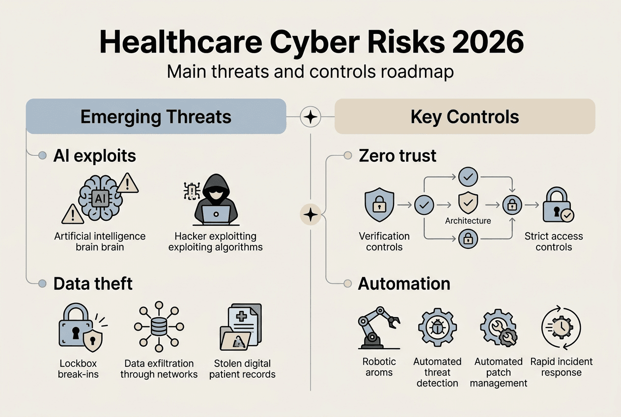 Infographic of 2026 healthcare security trends