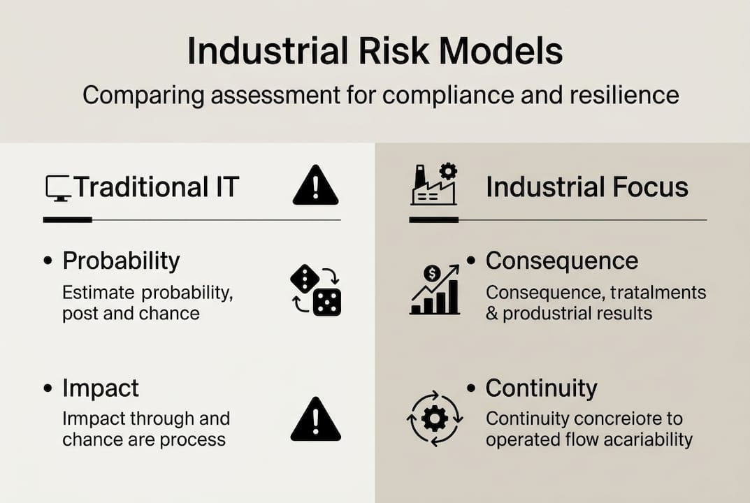 Infographic comparing IT and industrial risk models