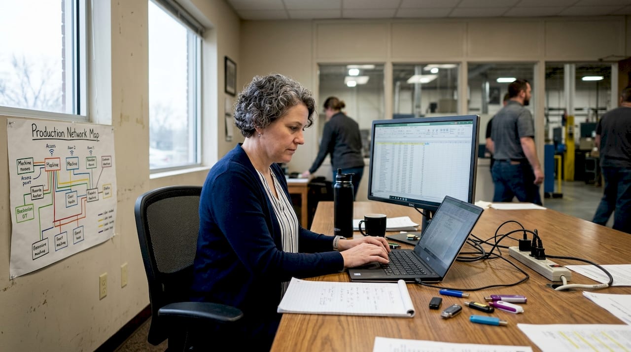 IT manager creating cybersecurity asset inventory