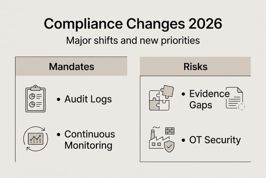 Infographic summarizing 2026 compliance changes