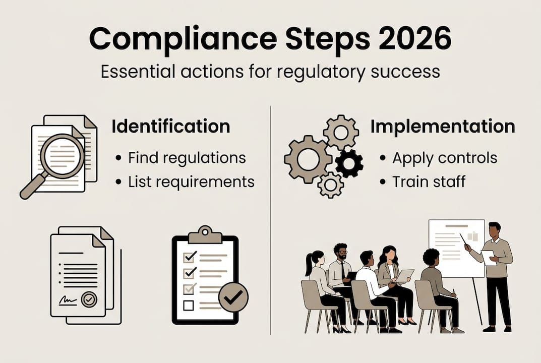 Infographic showing compliance steps overview