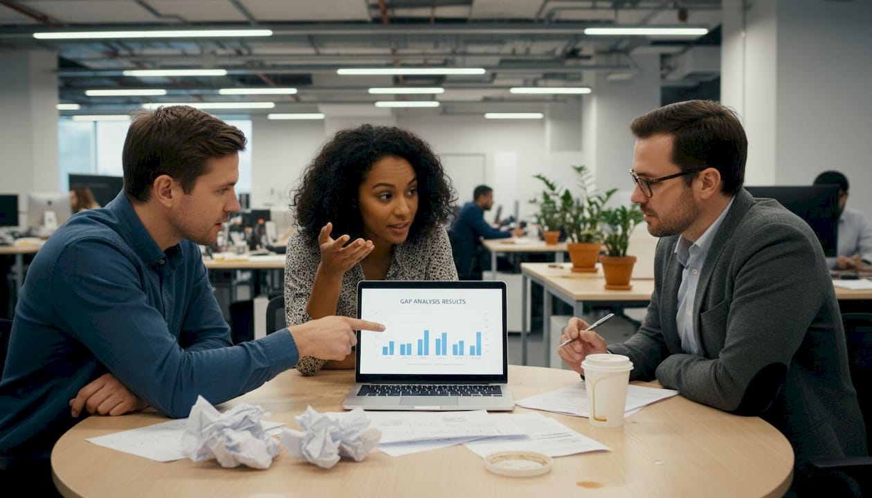 Team reviewing risk assessment results