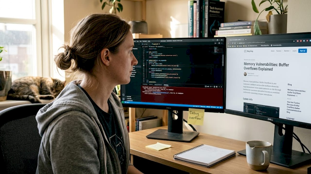 Developer troubleshooting memory safety vulnerabilities