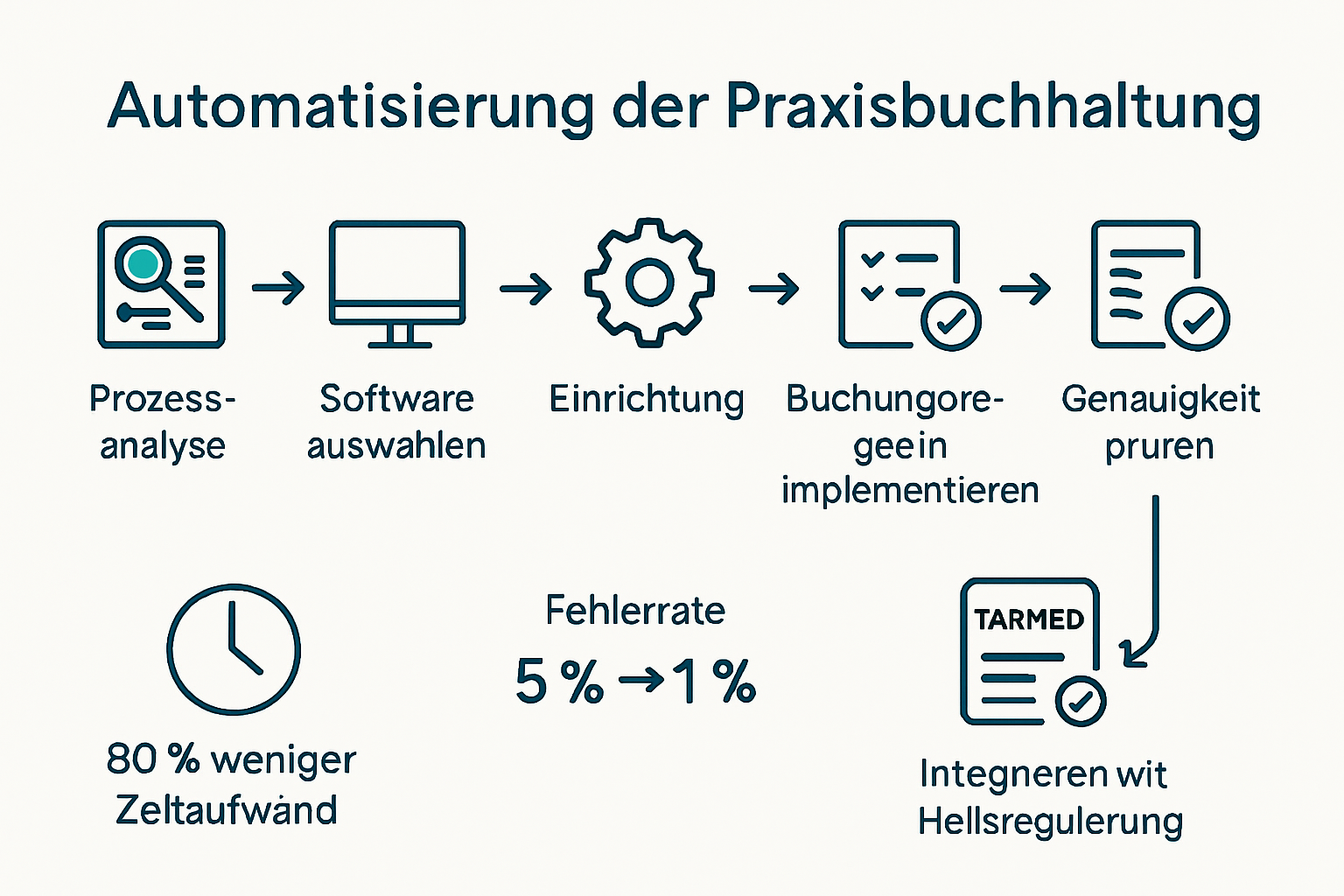 Infographic showing steps of automated accounting for practices