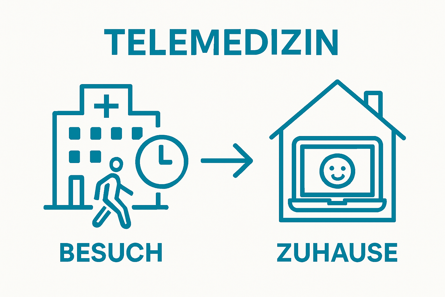 Vergleich traditionelle Arztpraxis und Telemedizinisches Zuhause