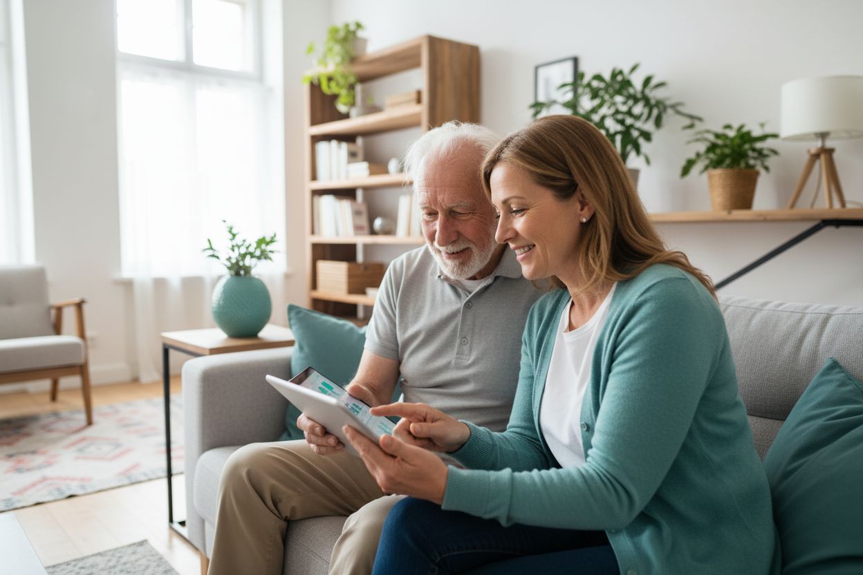 digitale Patientenakte, Familie, Tablet