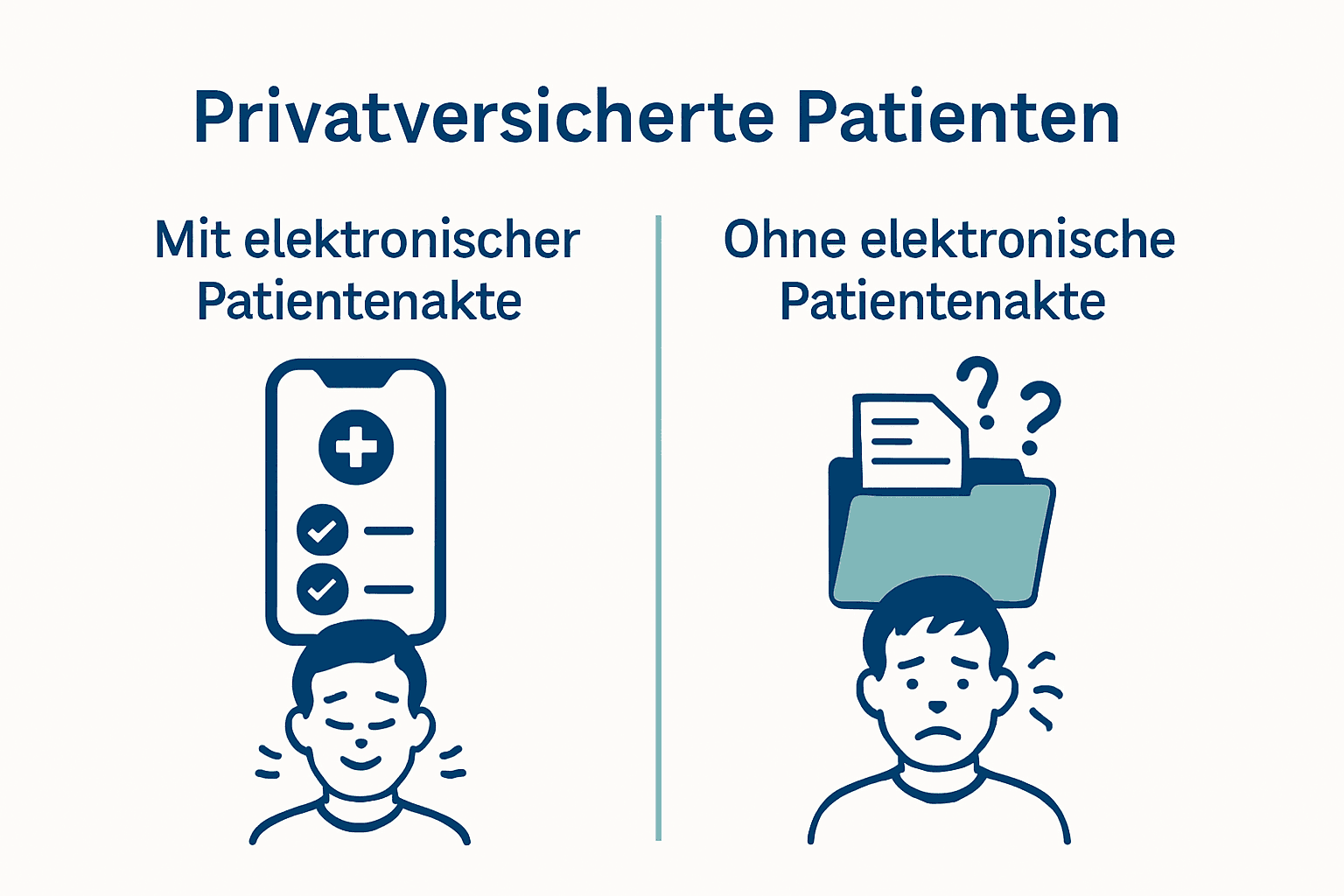 Infografik: Vergleich mit und ohne elektronische Patientenakte