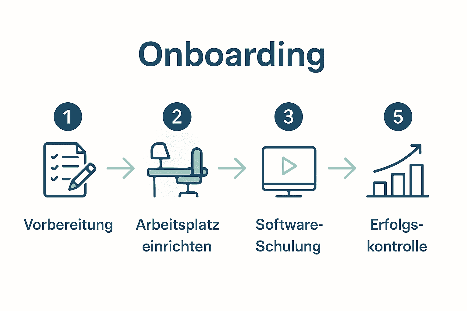 Infografik: Fünf Schritte des Onboarding-Prozesses