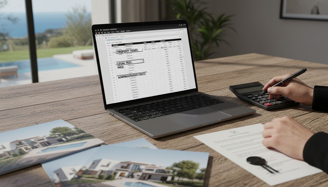 property purchase spreadsheet table