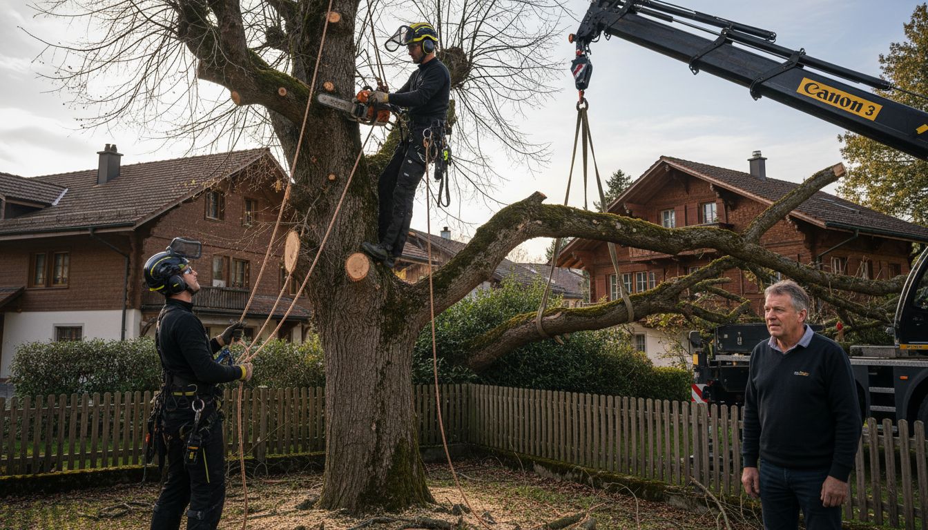 moderne Baumfällung Sicherheit