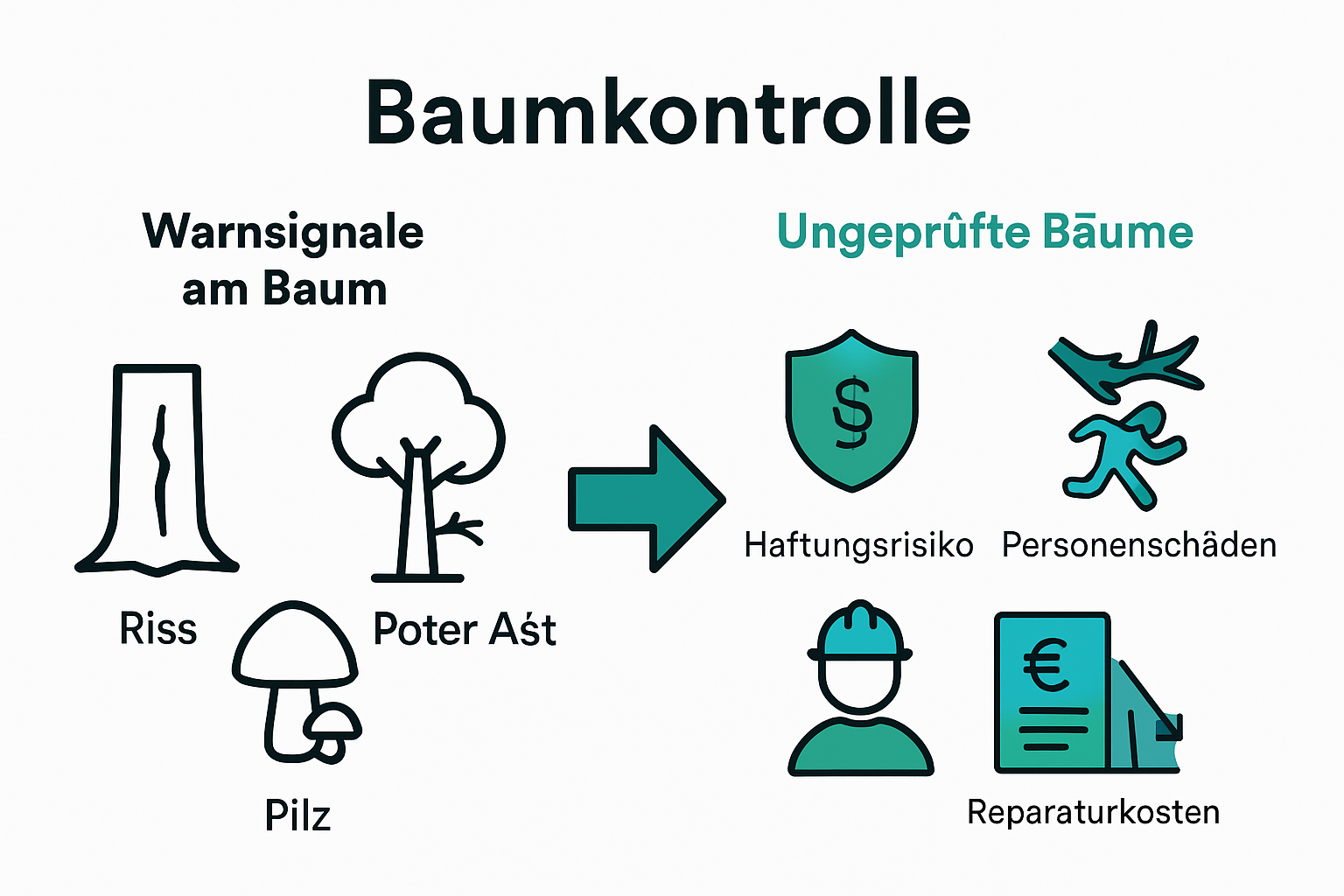 Infografik Baumwarnsignale versus Risiken für Eigentümer