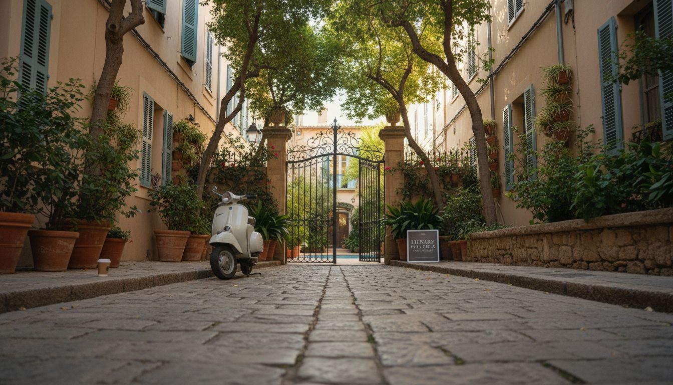 Couple viewing properties in Mallorca street