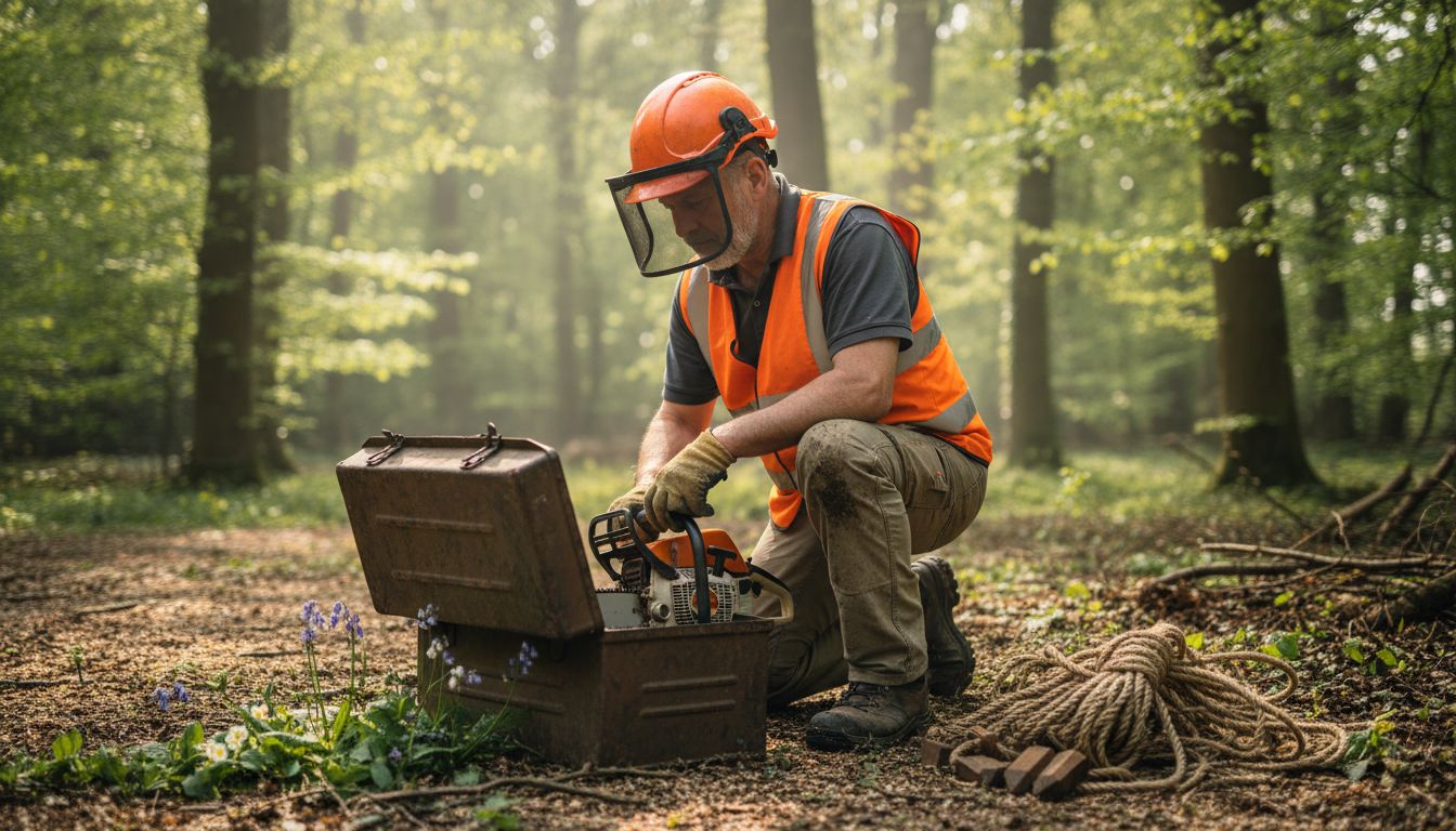 Gardener chooses eco-friendly chainsaw gear