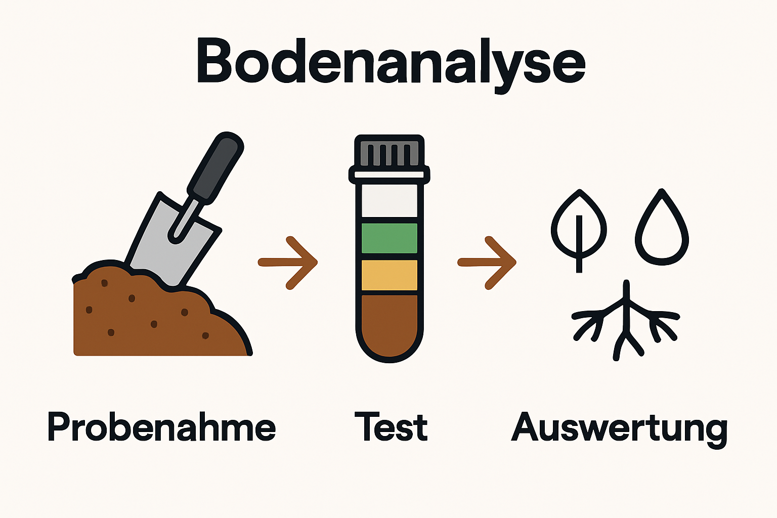 Infographic of three soil analysis steps