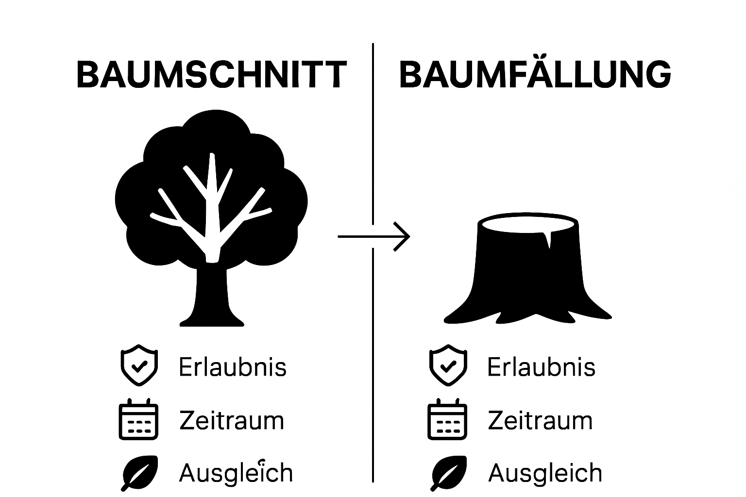 Comparison of Baumschnitt and Baumfällung processes