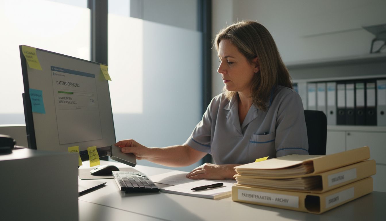 Mitarbeitende in der Klinik sorgen für den Schutz und die Sicherheit digitaler Gesundheitsdaten.