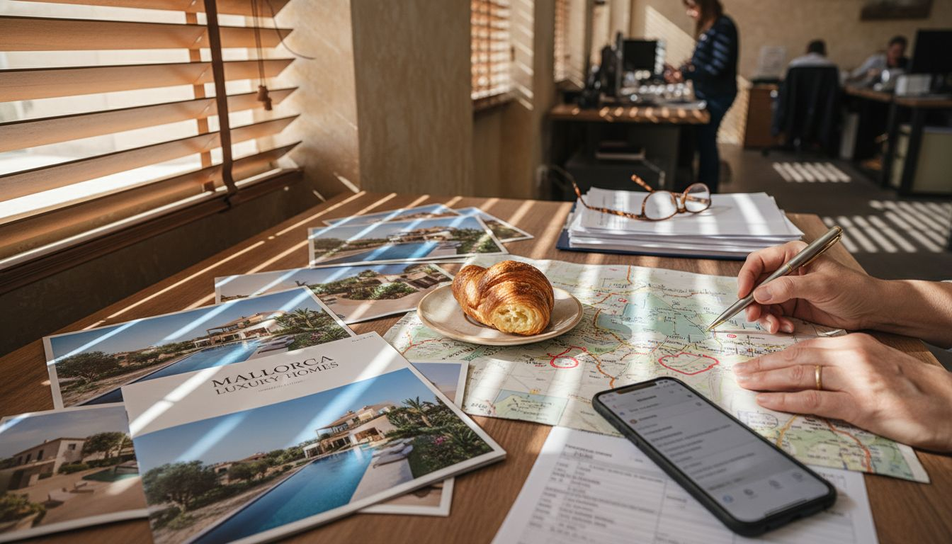 Realtor analyzing Mallorca luxury property listings