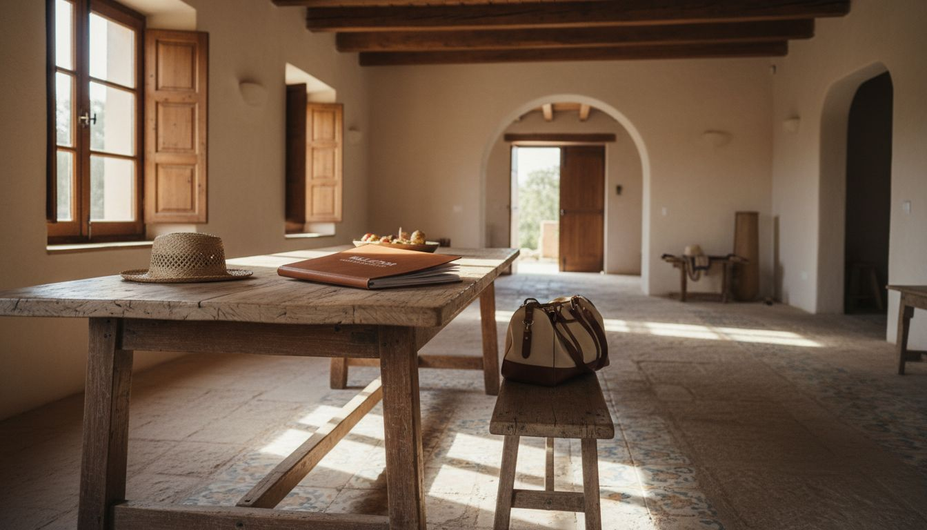 Agent in Mallorca finca showing property