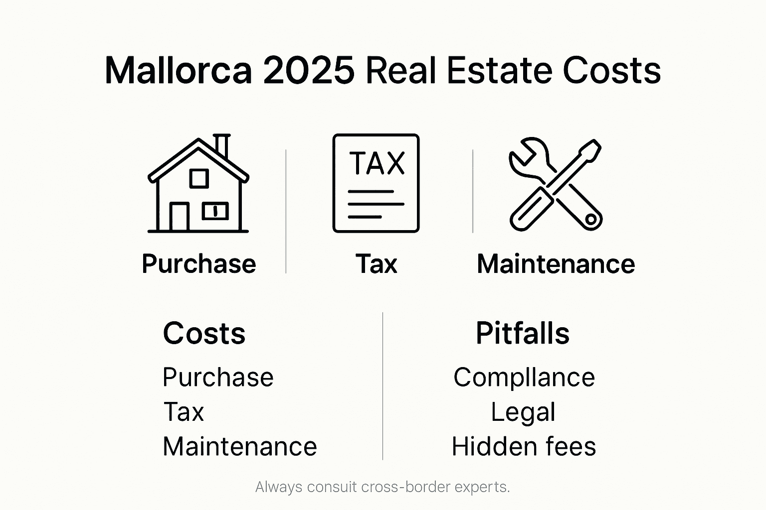 Infographic showing Mallorca real estate costs