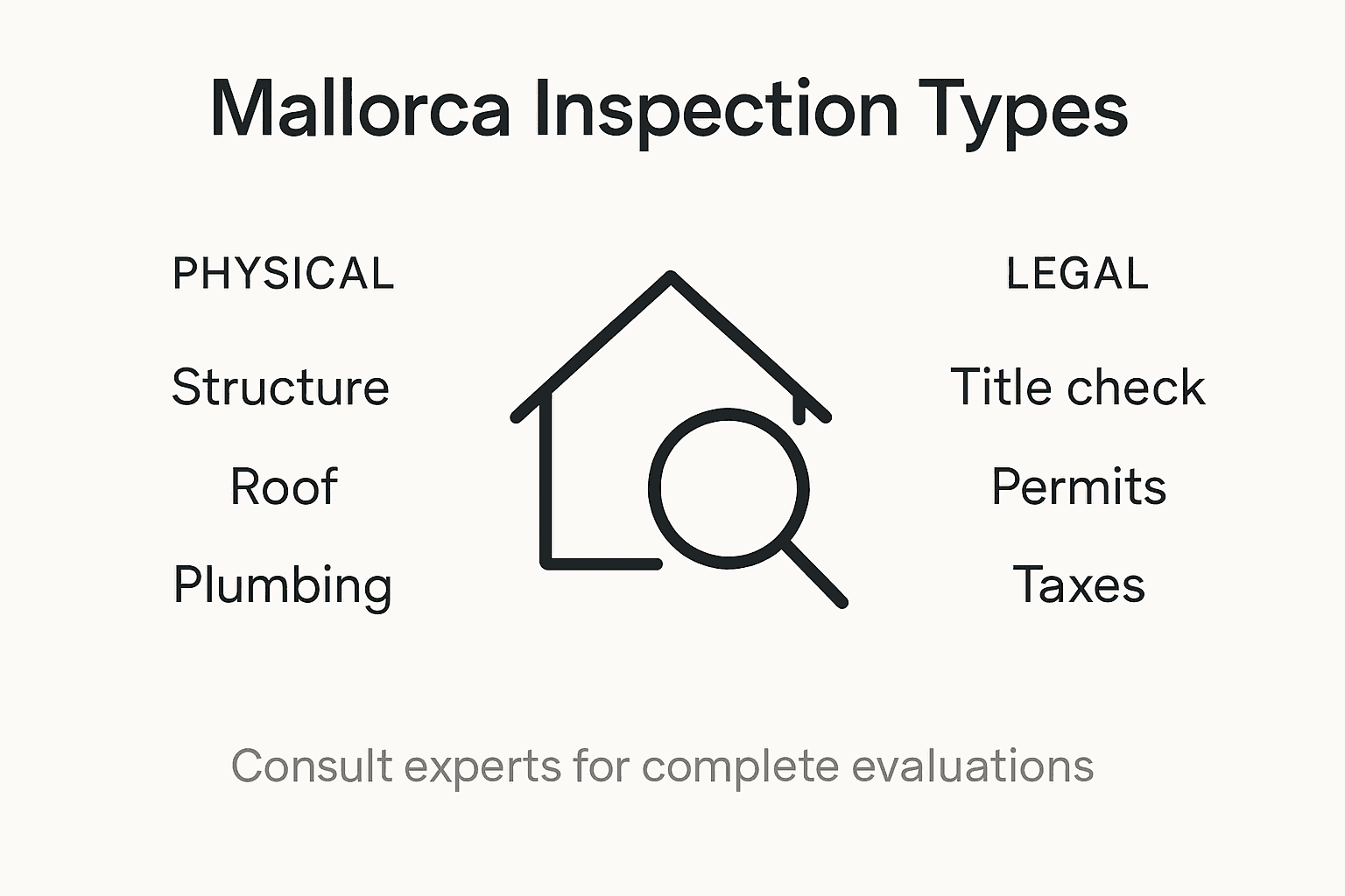 Infographic types of Mallorca property inspections