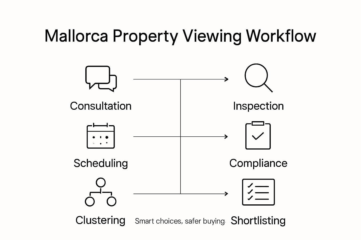 Infographic of Mallorca property workflow steps