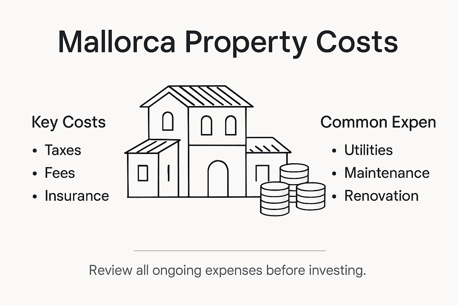 Infographic showing Mallorca property costs breakdown