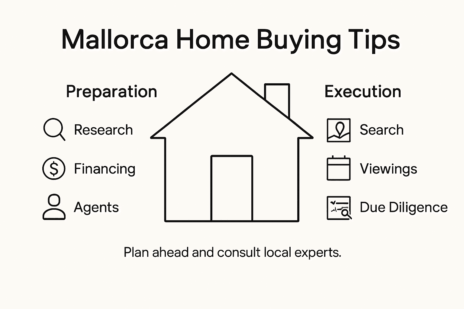 Infographic showing key Mallorca home buying tips