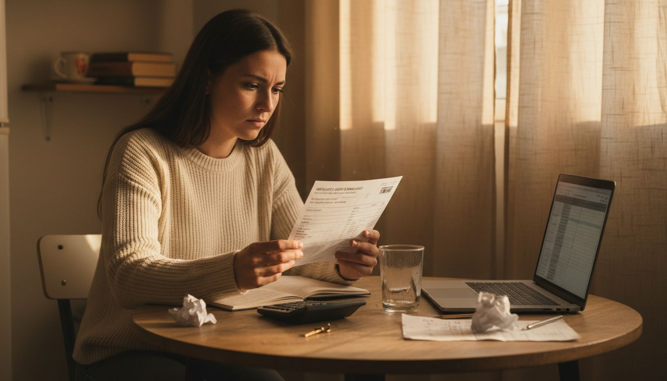 Woman reviewing Mallorca real estate tax papers