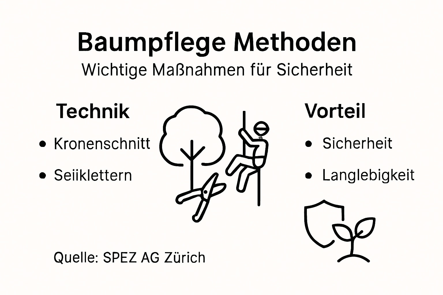 Diese Infografik stellt anschaulich verschiedene Methoden der Baumpflege vor und zeigt, welche Vorteile sie mit sich bringen.