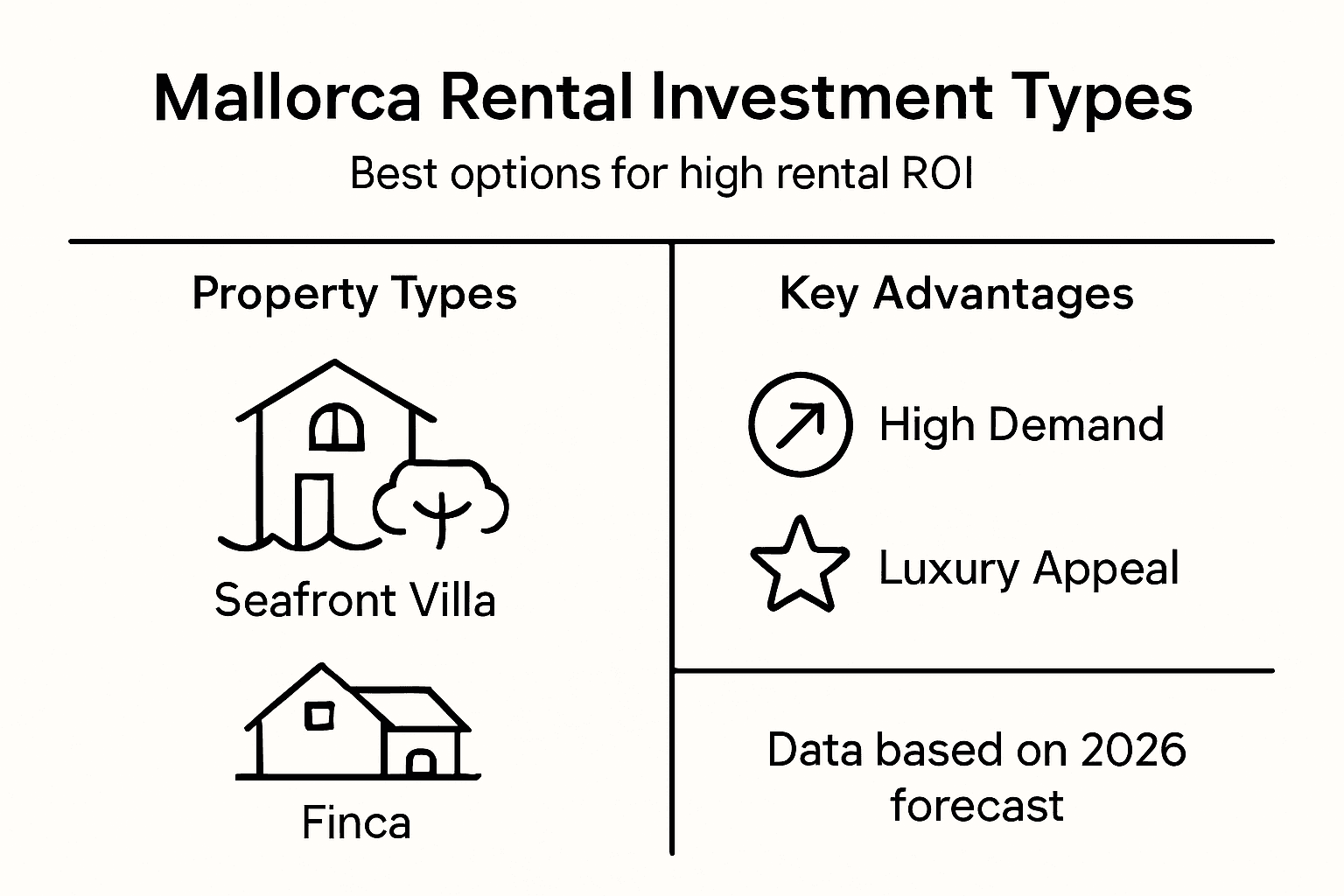 Mallorca investment types infographic