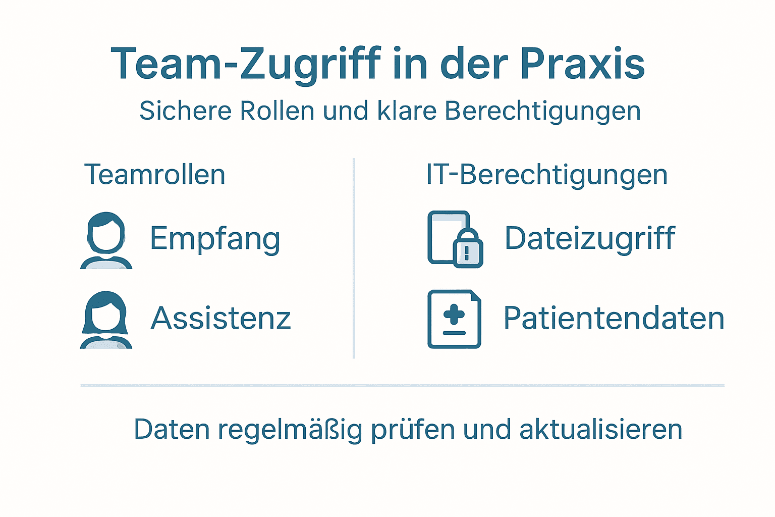 Übersicht: IT-Zugriffsrechte und Rollenverteilung im Team