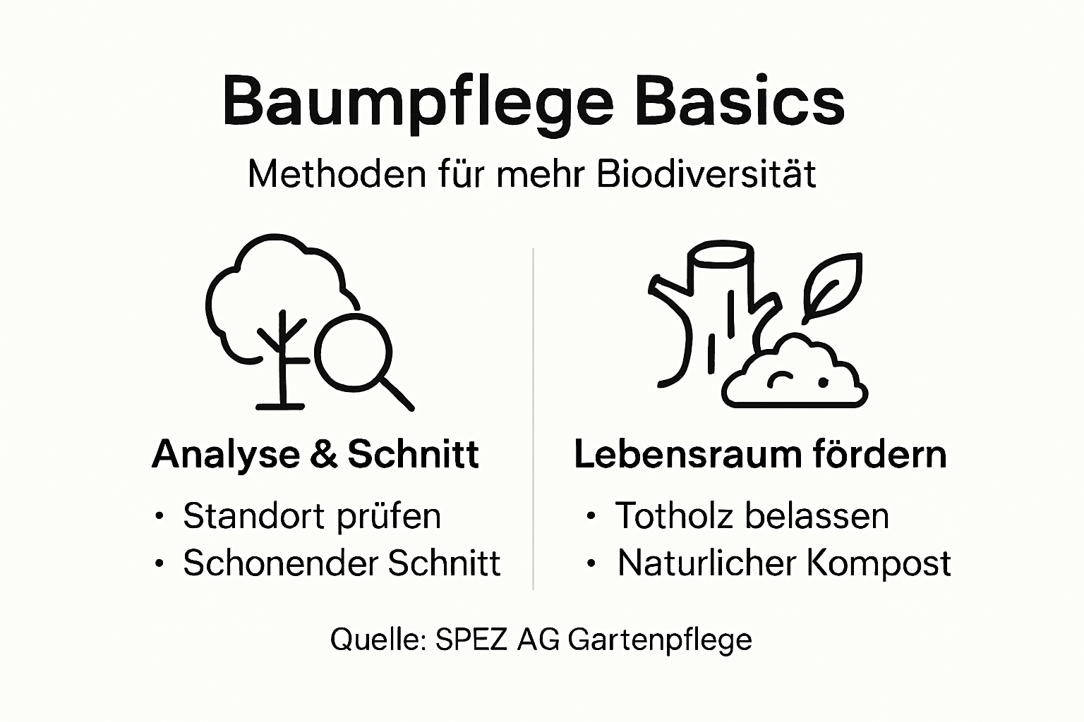 Infografik: Naturschonende Methoden der Baumpflege im Überblick