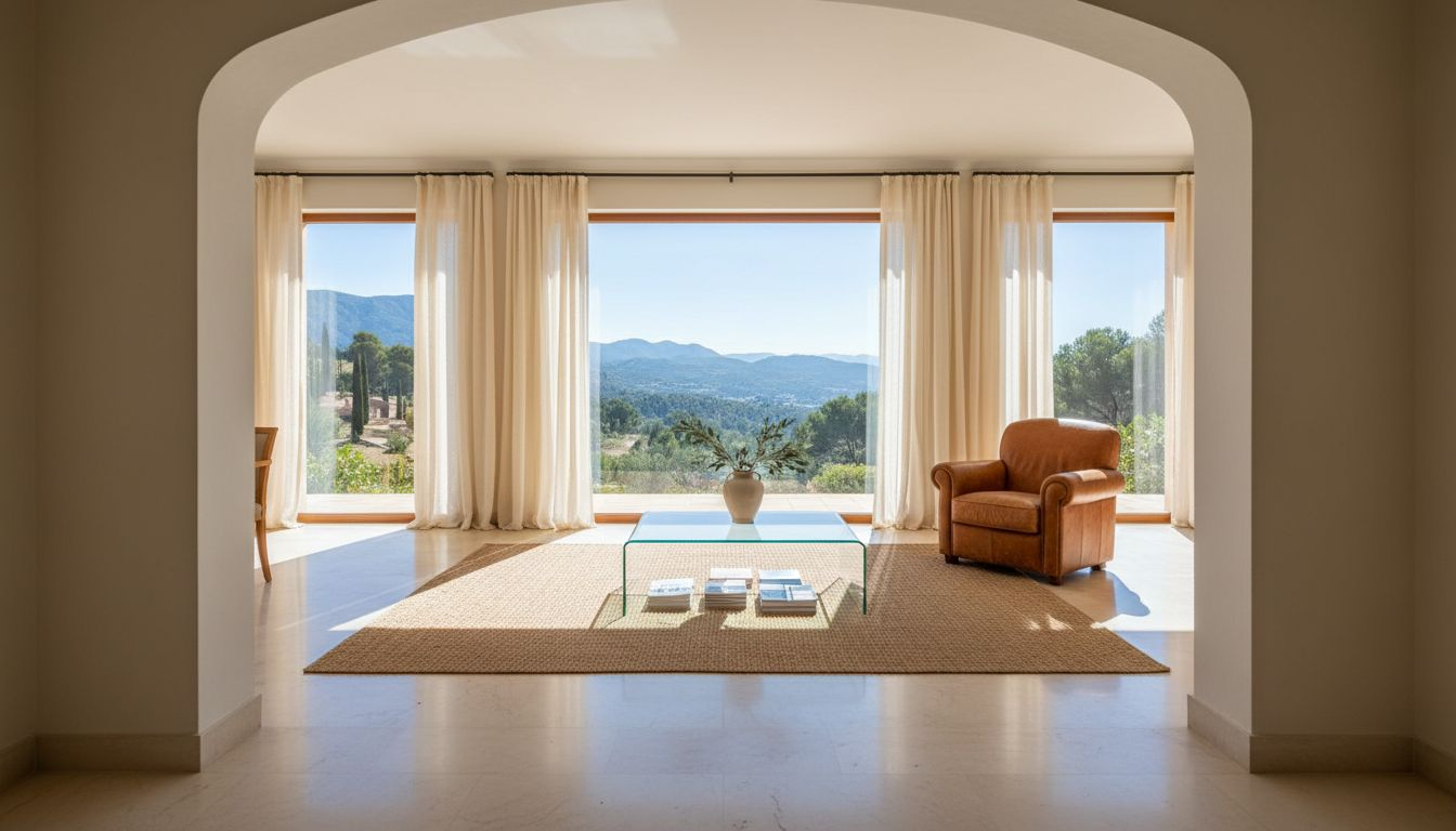 Couple viewing Mallorca luxury villa interior