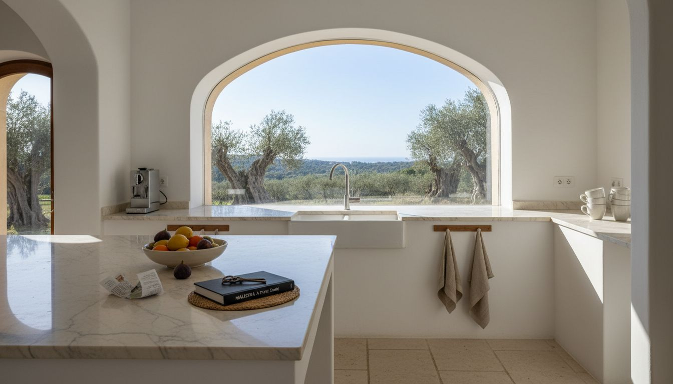 Owner in Mallorca villa kitchen with everyday details