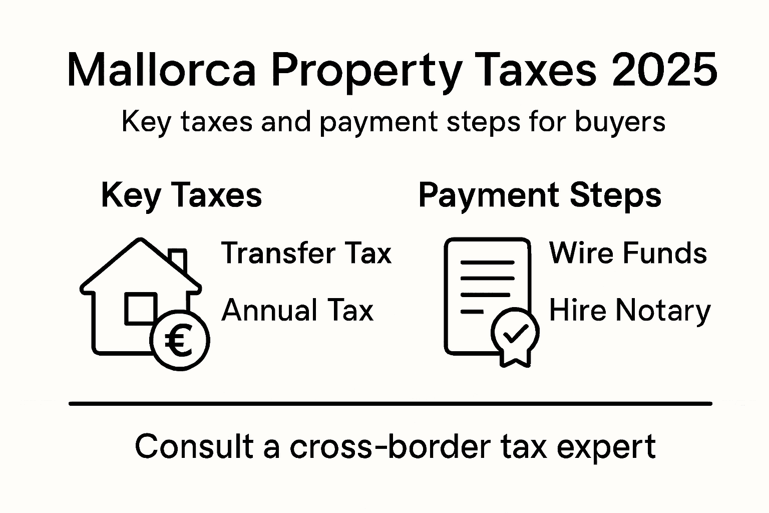 Infographic on Mallorca property taxes and payments