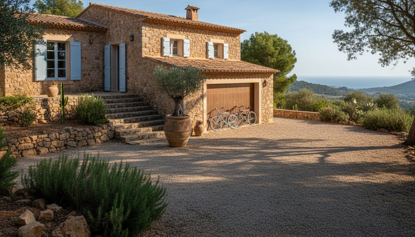 Family outside luxury villa Mallorca