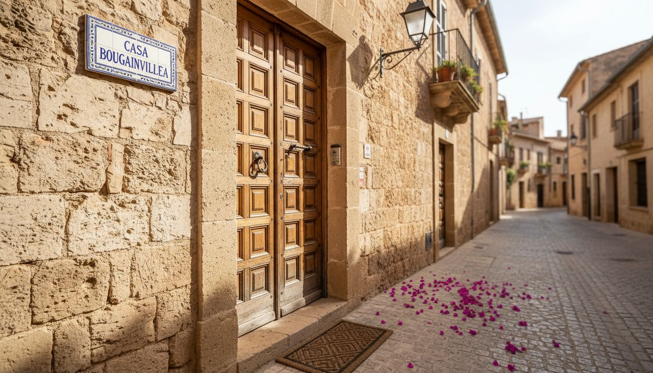 Agent showing Mallorca townhouse to clients