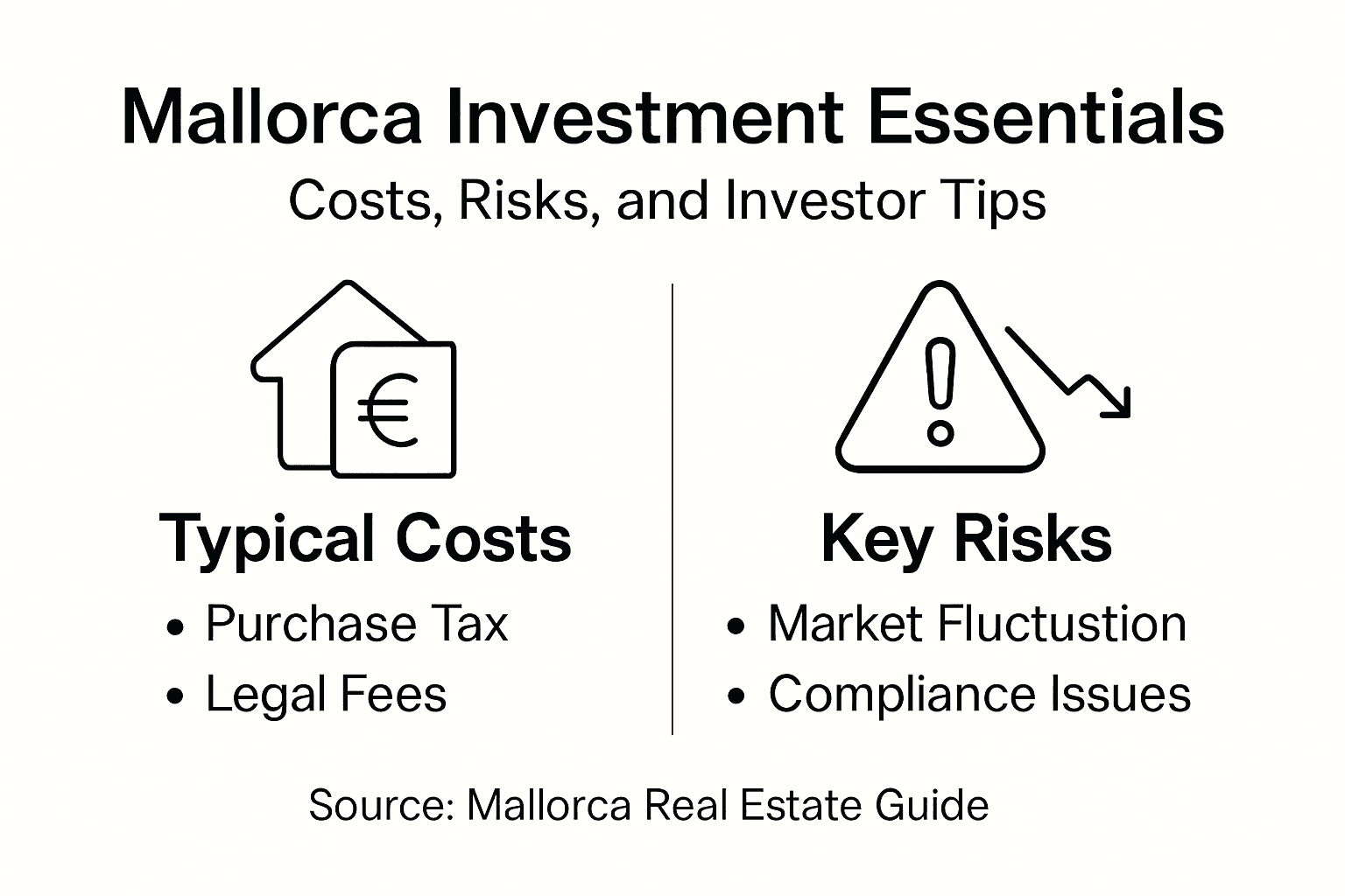 Infographic showing Mallorca property costs and risks