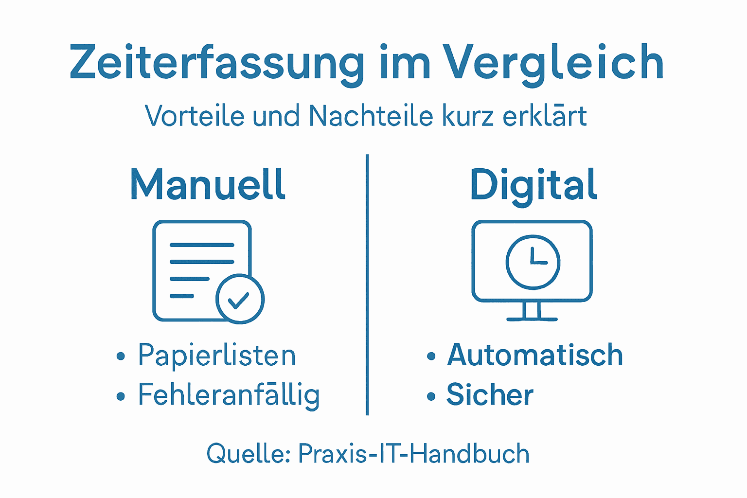 Grafik: Zeit erfassen – analog oder digital?