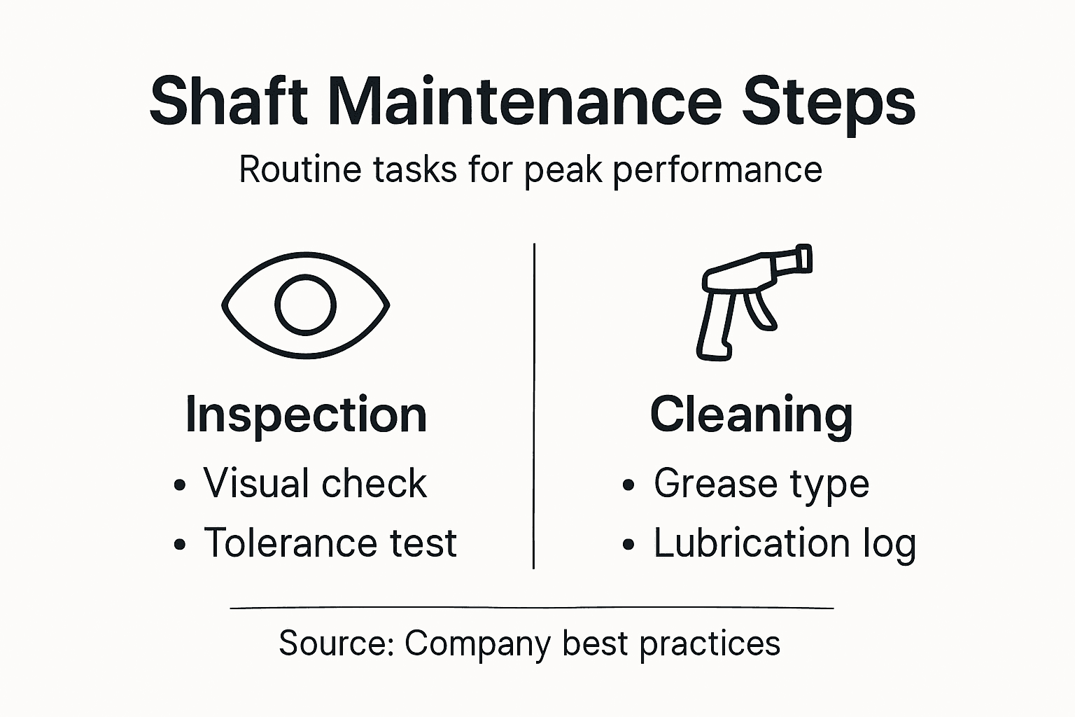 Infographic shows key flexible shaft maintenance steps