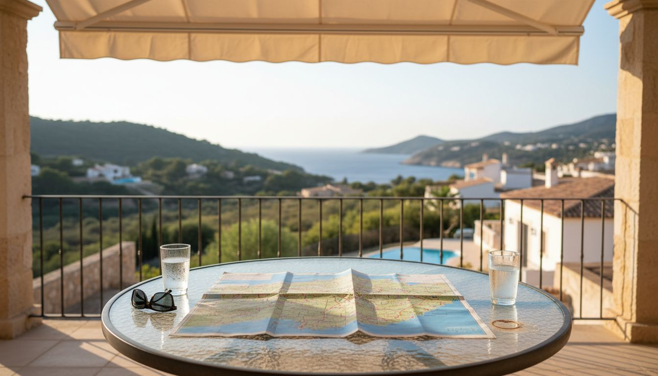 Real estate agent explaining Mallorca regions