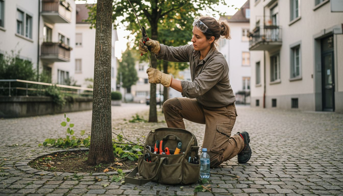 Baumpflege durch Fachkräfte in der St. Galler Innenstadt