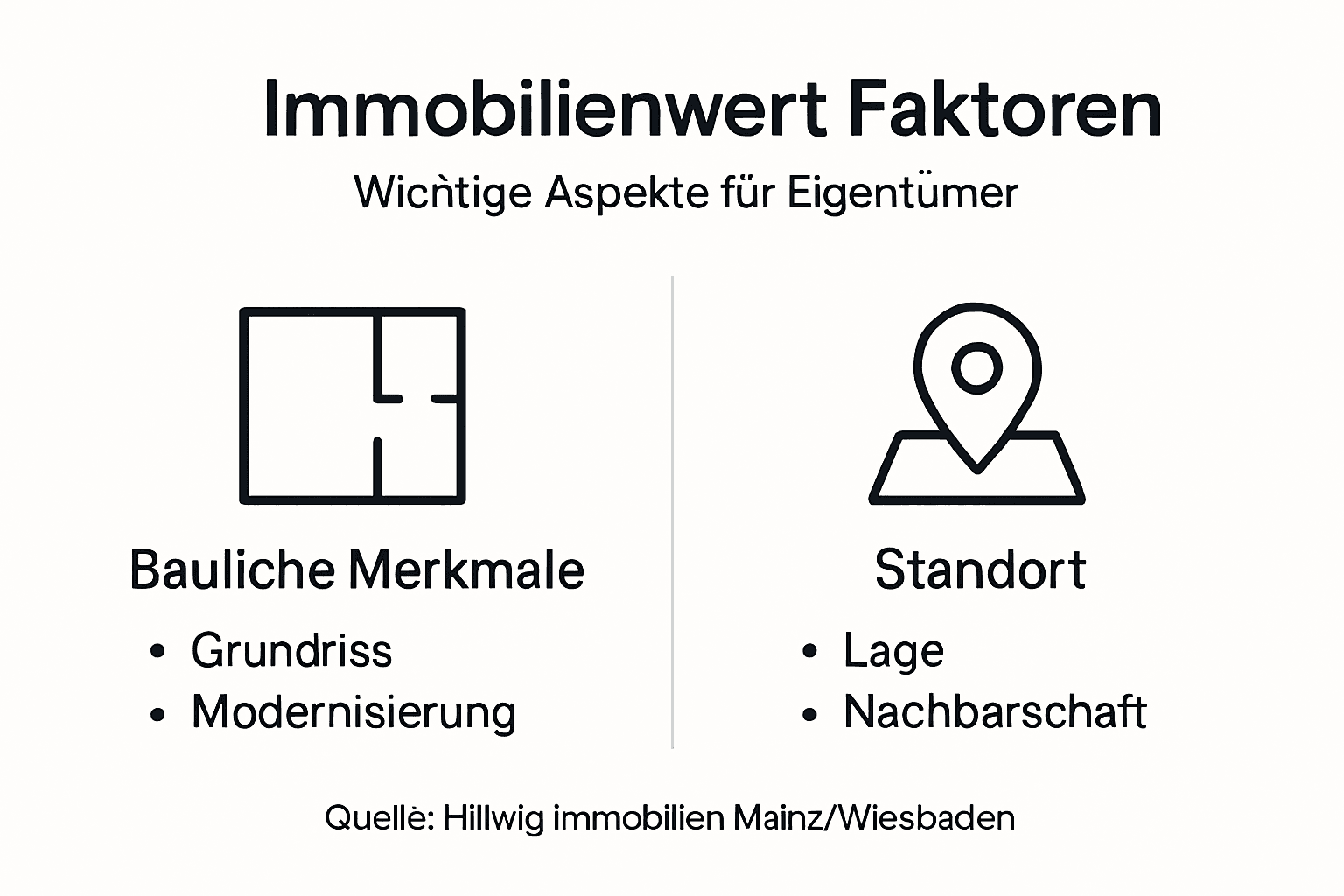 Übersicht: Die wichtigsten Einflussfaktoren auf den Immobilienwert im Überblick