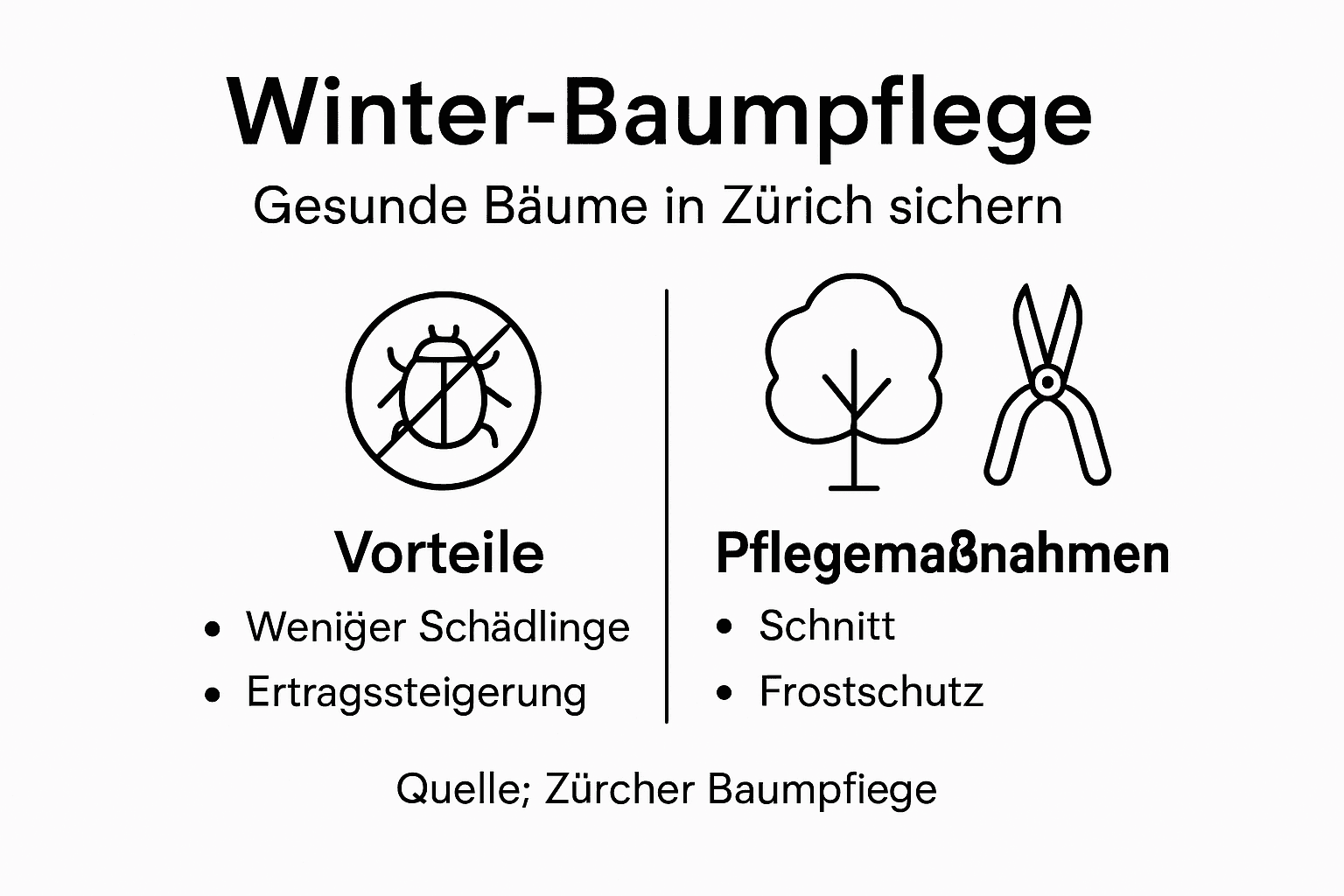Grafik: So bleiben Ihre Bäume im Winter gesund – Vorteile und Tipps zur richtigen Pflege