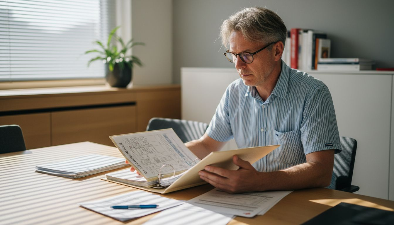 Der Praxismanager nimmt die Datenschutzunterlagen genau unter die Lupe.